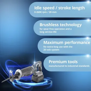 Акумулаторен саблен трион STAHLWERK BRS-20 ST/ 20V/ 4Ah