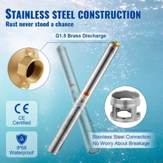 Потопяема помпа за дълбоки кладенци VEVOR 4SDM6/20/ 2.2kW