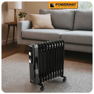 Електрически маслен радиатор POWERMAT PM-GOL-3000D/ 2.5kW/ термостат