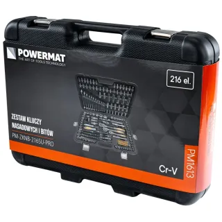 Комплект тресчотки, вложки (гедоре) POWERMAT PM-ZKNB-216SU-PRO/ 216 части 1/2