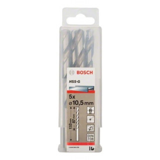 Свредло HSS-G за метал на Bosch 10.5 mm комплект 5 броя Свредло HSS-G за метал на Bosch 10.5 mm комплект 5 броя