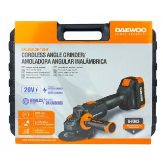 Акумулаторен ъглошлайф DAEWOO DALAGBL20-125-K/ 20 V/ 4 Ah