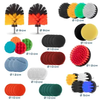 Комплект четки/ подложки/ полиращи гъби STAHLWERK 4851/ 45 части