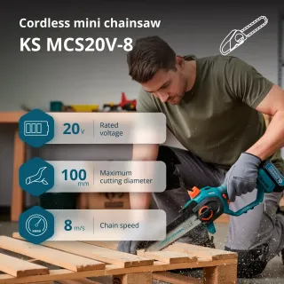 Акумулаторен мини верижен трион KOENNER-SOEHNEN KS MCS20V-8/ 20V