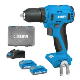 Акумулаторен винтоверт Fervi FB20CD3AB-22B/ 20V/ 2х2Ah