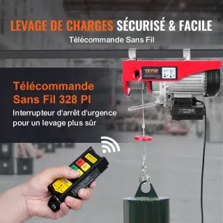 Електрически телфер VEVOR DD2200LBS21FT8V69V2/ 1 т/ 1600 W Електрически телфер VEVOR DD2200LBS21FT8V69V2/ 1 т/ 1600 W