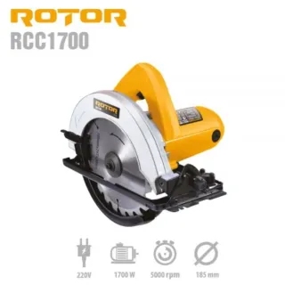 Електрически ръчен циркуляр ROTOR RCC1700/ 1700W/ 185 мм