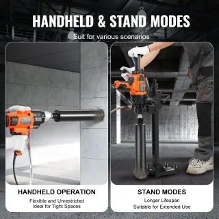 Диамантено-пробивна бормашина + стойка и свредло VEVOR Z1Z-CF-9180/CF-DCD07/ 2600W