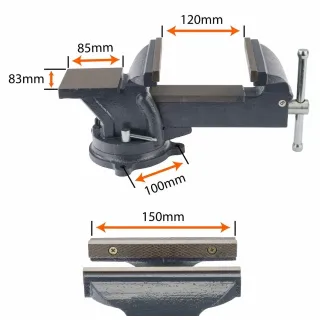 Въртящо се менгеме POWERMAT PM-IS-150T/ 150 мм Въртящо се менгеме POWERMAT PM-IS-150T/ 150 мм