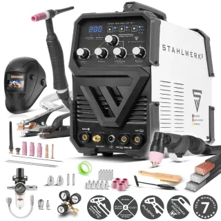Апарат за плазмено рязане STAHLWERK AC/DC WIG/TIG 200 Plasma ST IGBT SET FULL/ 10-200 A Апарат за плазмено рязане STAHLWERK AC/DC WIG/TIG 200 Plasma ST IGBT SET FULL/ 10-200 A