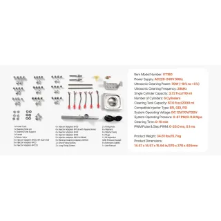 Тестер за почистване на горивни инжектори VEVOR VT180/ 70W