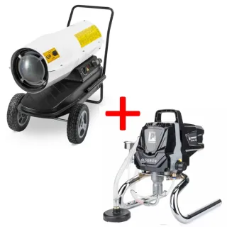 ПРОМО ПАКЕТ! Дизелов калорифер TROTEC IDE 30 D/ 30kW + Машина за безвъздушно боядисване Powermat PM-PDM-1200 / 1.2kW