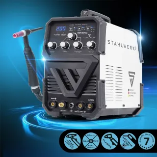 Заваръчен апарат STAHLWERK AC/DC TIG 200 CUT ST/ 200A Заваръчен апарат STAHLWERK AC/DC TIG 200 CUT ST/ 200A