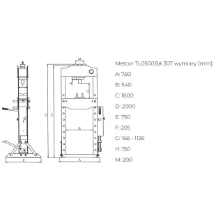 Хидравлична преса METCOR TL0500BA/ 30т