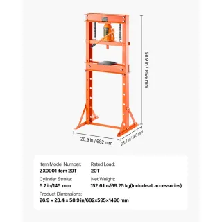 Хидравлична преса VEVOR ZX0901/ 20 т