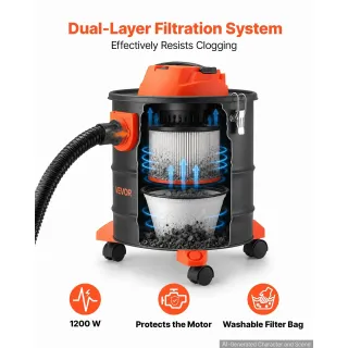 Прахосмукачка за камини Vevor MAC171-1200W-15L/ 1200W/ 15л