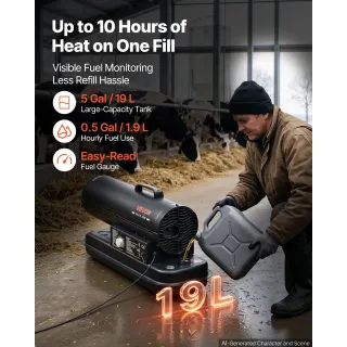 Дизелов калорифер Vevor DG-K70/ 20kW/ 19л/ с термостат
