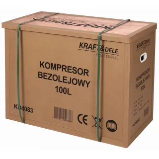 Безмаслен въздушен компресор КraftDele KD4083/ 2x2200 W/ 100 л