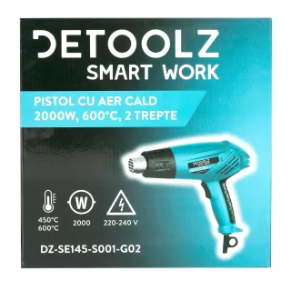 Пистолет за горещ въздух Detoolz DZ-SE145-S001-G02/ 2kW