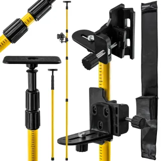 Телескопичен прът със стойка за лазерен нивелир Powermat PM-TPLK-4M/ 4 м