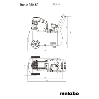 Маслен компресор за въздух METABO BASIC 250-50/ 1500W/ 50 л