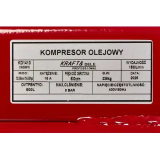 Компресор за въздух KraftDele KD1413/ 10.8 kW/ 500 л Компресор за въздух KraftDele KD1413/ 10.8 kW/ 500 л