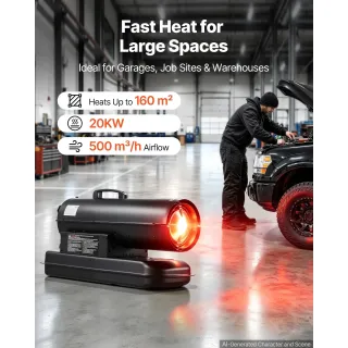 Дизелов калорифер Vevor DG-K70/ 20kW/ 19л/ с термостат