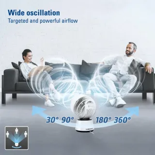 Настолен турбо вентилатор с 360° 3D осцилация TROTEC TVE 100/ с дистанционно/ 26W