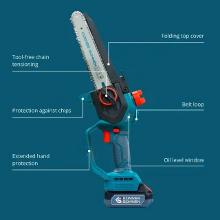 Акумулаторен мини верижен трион KOENNER-SOEHNEN KS MCS20V-8 Case/ 20V/ 2Ah