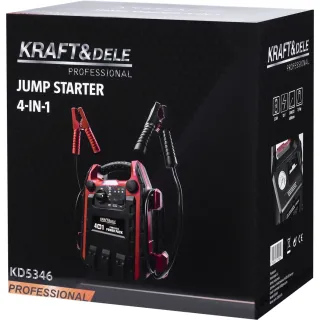 Стартерно устройство 4в1 + осветление + компресор KraftDele KD5346/ 1200/600A/ 22Ah/ 12V