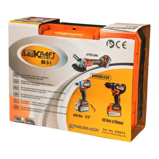 Комплект акумулаторни машини Baukraft BK-3-1/ 18V/ 2x4Ah Комплект акумулаторни машини Baukraft BK-3-1/ 18V/ 2x4Ah
