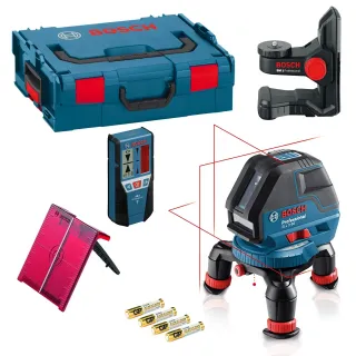 Линеен лазерен нивелир Bosch GLL 3-50 + BM 1 + LR2 + L-Boxx, 10 м