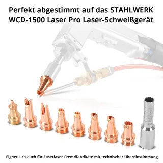 Комплект аксесоара за лазерни заваръчни горелки STAHLWERK Laser Nozzles/ 9 бр. Комплект аксесоара за лазерни заваръчни горелки STAHLWERK Laser Nozzles/ 9 бр.