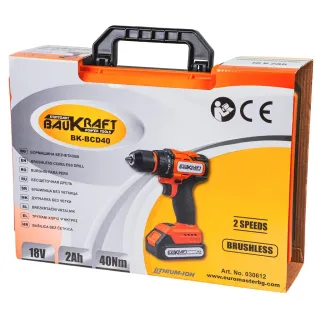 Акумулаторен винтоверт Baukraft BK-BCD40/ 18V/ 2Ah