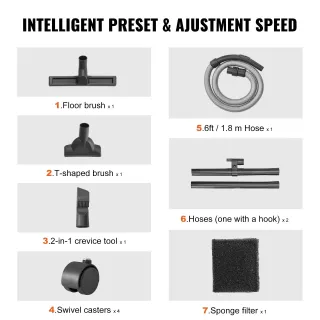 Прахосмукачка за мокро и сухо почистване VEVOR YLW6342-C/ 1200W Прахосмукачка за мокро и сухо почистване VEVOR YLW6342-C/ 1200W