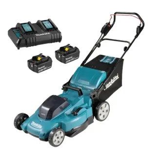 Комплект акумулаторна косачка + ръкавици Makita DLM538CT2/ 18+18V/ 2x5Ah