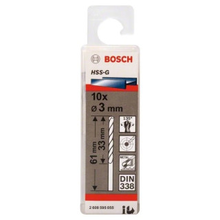 Свредло HSS-G за метал на Bosch 3.0 mm комплект 10 броя Свредло HSS-G за метал на Bosch 3.0 mm комплект 10 броя