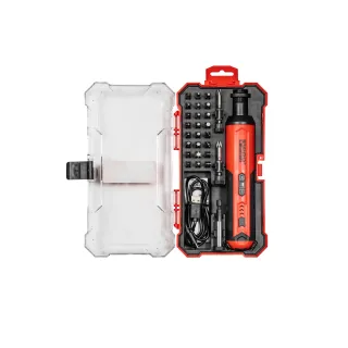 Акумулаторна отвертка с битове PRO PRO-PT012/ 3.7V/ 2Ah/ 29 части
