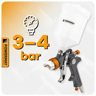 Пневматичен пистолет за боядисване Powermat HVLP PM-PDM-170T/ 3-4bar