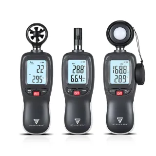 Комплект измервателни уреди анемометър, термохигрометър и луксметър STAHLWERK AM-30 ST+LTM-70 ST+DLM-200 ST/ 3 бр.