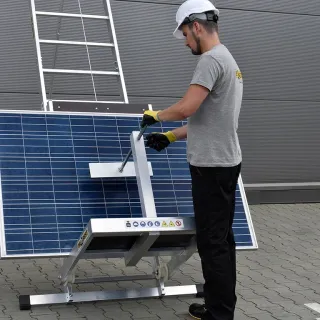 Стълба с подемник DRABEST WT-AL-M-12-BW+WT-WT-PV/ 1050W/ 6.5 м Стълба с подемник DRABEST WT-AL-M-12-BW+WT-WT-PV/ 1050W/ 6.5 м