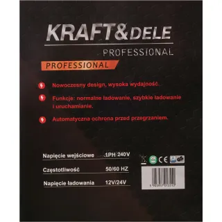 Зарядно устройство за акумулатори със стартова функция KraftDele KD5321/ 12/24V/ 50-800Ah/ 600A