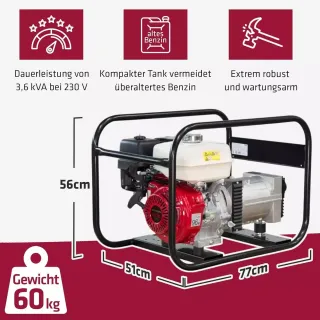 Бензинов генератор ELMAG SEB 4100W-AVR/ 230V/ 4 kVA/ 5.3л