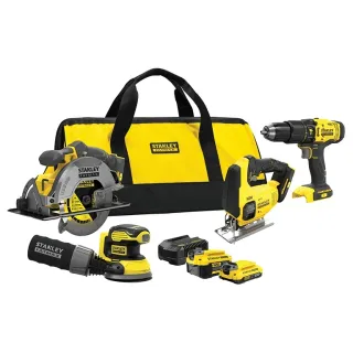 Комплект акумулаторни машини Stanley Fatmax SFMCK412MDS/ 18V/ 2Ah/ 4Ah