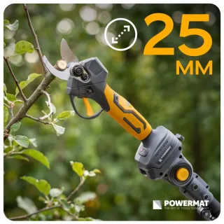 Комплект акумулаторни кастрачка и лозарска ножица с телескопичен прът Powermat PM-PSWA-21V-3M/ 21V/ 2x3Ah Комплект акумулаторни кастрачка и лозарска ножица с телескопичен прът Powermat PM-PSWA-21V-3M/ 21V/ 2x3Ah