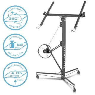 Повдигач за гипсокартон STAHLWERK 4393/ 68 кг