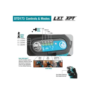 Акумулаторен ударен винтоверт Makita DTD173Z/ 18 V