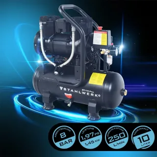 Компресор за въздух с пистолет, маркуч и разпределител STAHLWERK ST-110 Pro fully/ 1.45 kW/ 10л
