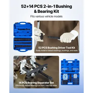 Комплект за пресоване на лагери VEVOR LX1052+LX1003/ 52+14 бр. Комплект за пресоване на лагери VEVOR LX1052+LX1003/ 52+14 бр.