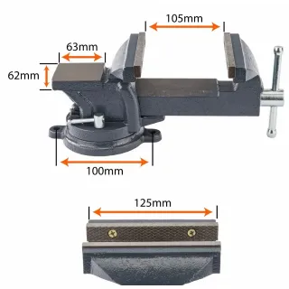 Въртящо се менгеме POWERMAT PM-IS-125T/ 125 мм